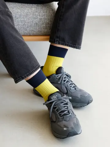 【Tabio MEN】ドライリブカラーパネルショート丈ソックス