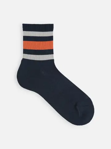 【Tabio MEN】和紙３本ラインショートソックス