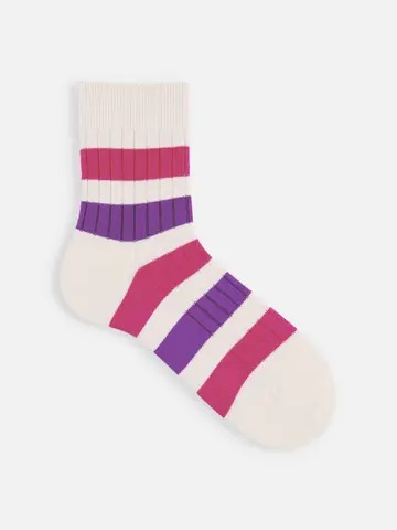 【Tabio MEN】リブビビッドボーダーショート丈ソックス