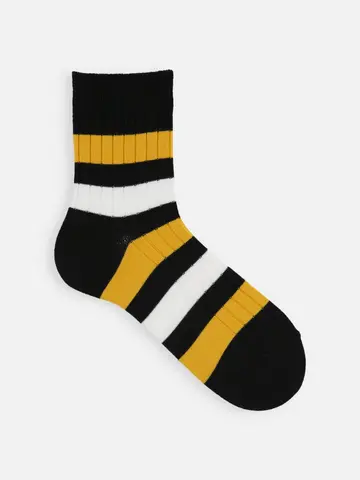 【Tabio MEN】リブビビッドボーダーショート丈ソックス