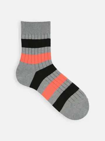 【Tabio MEN】リブビビッドボーダーショート丈ソックス