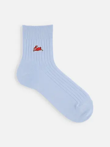 【Tabio MEN】ダットラビット刺繍リブショート丈ソックス