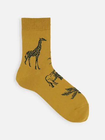 【Tabio MEN】綿麻動物柄ショートソックス
