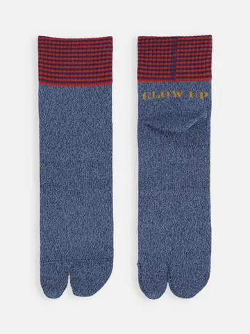 【Tabio MEN】ネイビーつま先ワンボーダーショートソックス