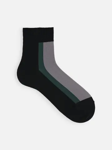 【Tabio MEN】綿麻バイカラーショートソックス