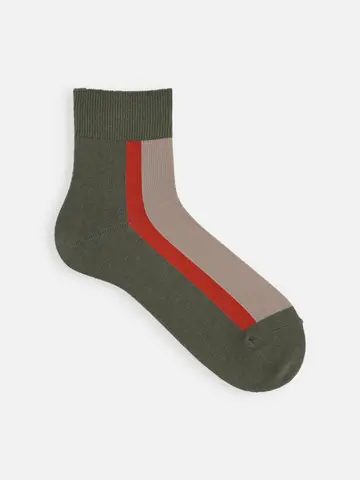 【Tabio MEN】綿麻バイカラーショートソックス