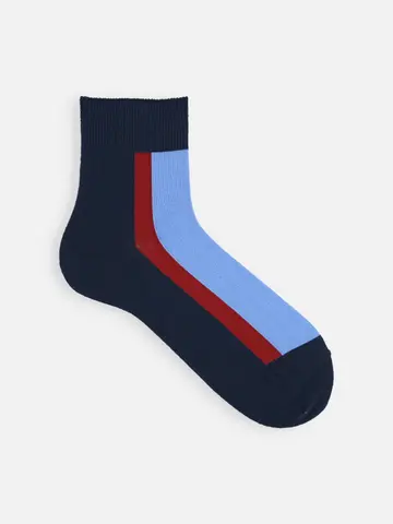 【Tabio MEN】綿麻バイカラーショートソックス