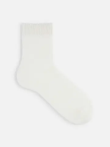 【Tabio MEN】綿麻ブロックショートソックス