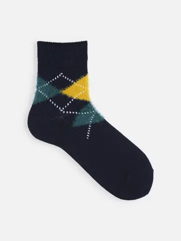 【Tabio MEN】ミンクモールアーガイルショート丈ソックス