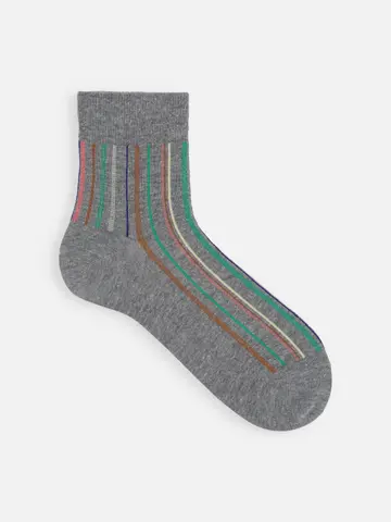 【Tabio MEN】マルチカラーストライプショート丈ソックス