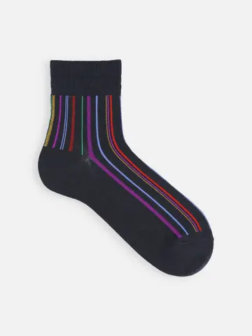 【Tabio MEN】マルチカラーストライプショート丈ソックス