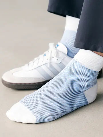 【Tabio MEN】COOLMAX配色メッシュショートソックス