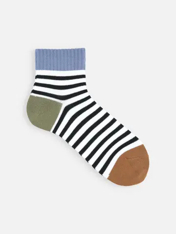 【Tabio MEN】アメリブ三面切替ボーダーショート丈ソックス