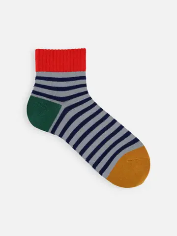 【Tabio MEN】アメリブ三面切替ボーダーショート丈ソックス