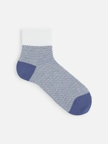 【Tabio MEN】綿麻２面切り替えショートソックス