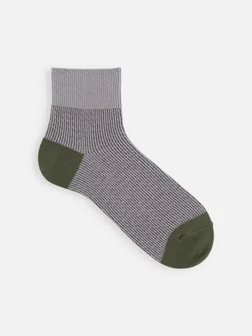 【Tabio MEN】綿麻２面切り替えショートソックス