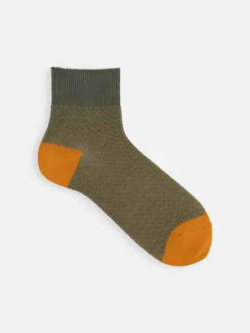 【Tabio MEN】綿麻２面切り替えショートソックス