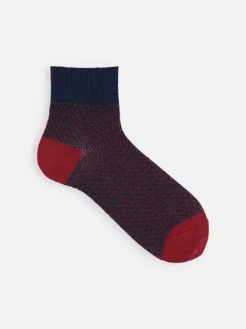 【Tabio MEN】綿麻２面切り替えショートソックス