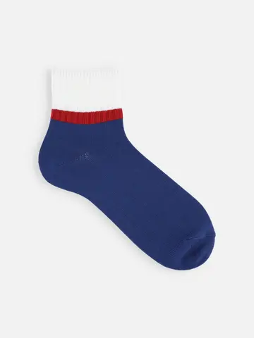 【Tabio MEN】サッカー応援  ハーフカラーラインショートソックス