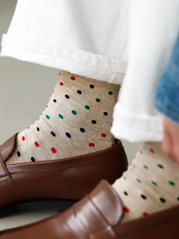 【Tabio MEN】ラメマルチドットショートソックス