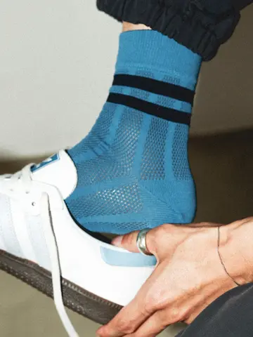 【Tabio MEN】DRYメッシュラインショートソックス