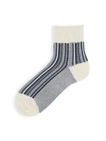 【Tabio MEN】ストライプジャカードショートソックス