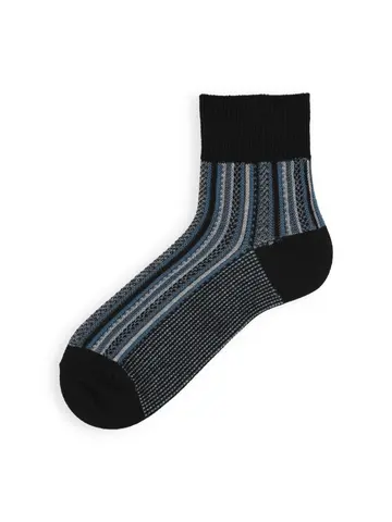【Tabio MEN】ストライプジャカードショートソックス