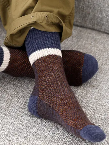 【Tabio MEN】毛混配色メッシュショートソックス