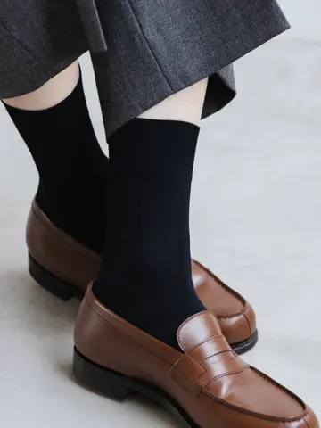 【Tabio MEN】コットン無地ショートソックス