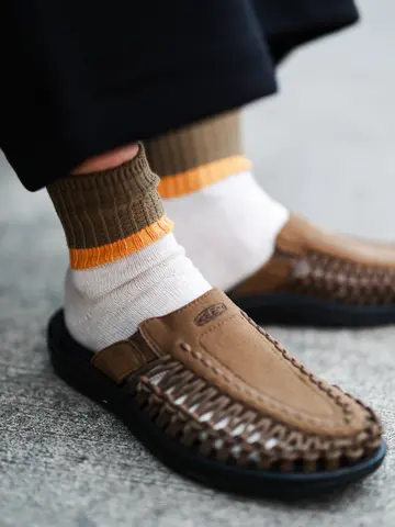 【Tabio MEN】メランジカラーブロックショートソックス