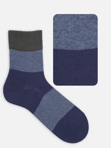 【Tabio MEN】ゴムなし太切り替えショートソックス