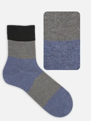 【Tabio MEN】ゴムなし太切り替えショートソックス