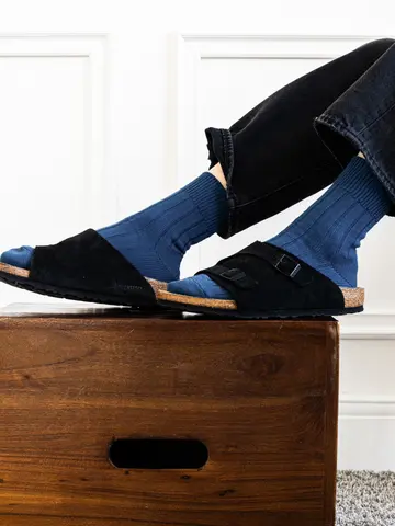 【Tabio MEN】ベーシック太リブショートソックス