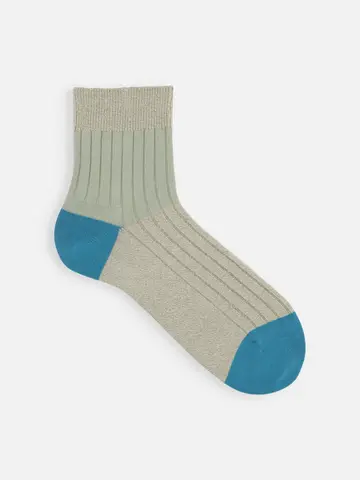 【Tabio MEN】綿リブカラーパネルショートソックス