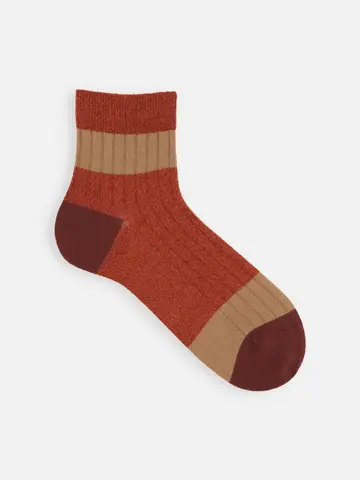 SALE!【Tabio MEN】梳毛カラーブロックショートソックス