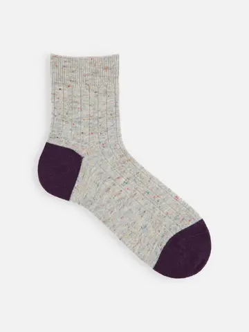 【Tabio MEN】 WOOLネップ２面切替ショートソックス