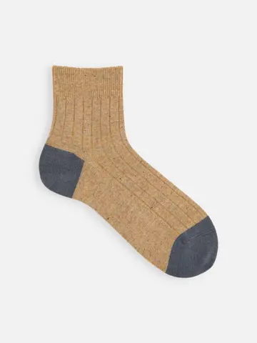 【Tabio MEN】 WOOLネップ2面切替ショートソックス