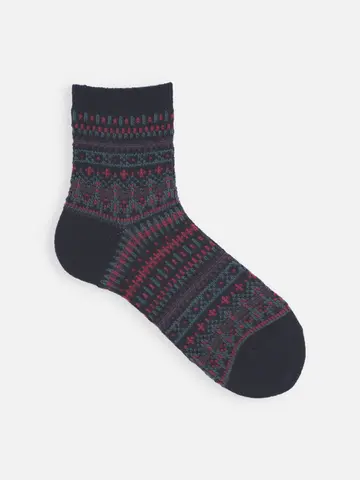 【Tabio MEN】紡毛JQフェアアイルショート丈ソックス