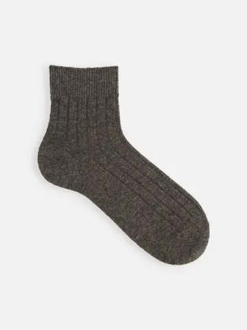 【Tabio MEN】WOOL太リブショート丈ソックス