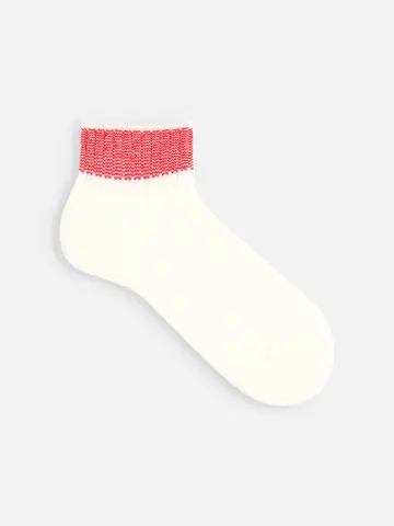 SALE!【Tabio MEN】綿麻/リブボーダーショートソックス