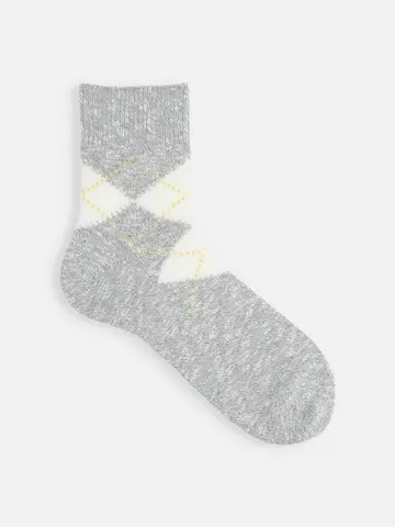 SALE!【Tabio MEN】スラブ撚り杢 アーガイル ショートソックス