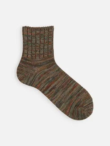 【Tabio MEN】引き揃え３×１リブベタショート丈ソックス