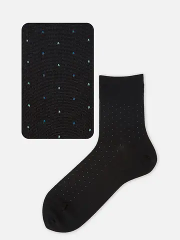 【Tabio MEN】綿麻ピンドットショートソックス