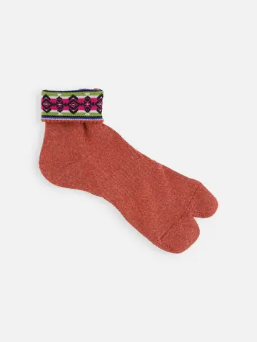 【Tabio MEN】折返しネイティブ柄パイル足袋ショート丈ソックス