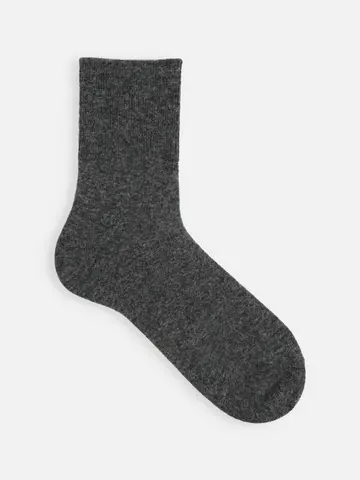 【Tabio MEN】紡毛メリノウールゴム長ショート丈ソックス