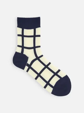 【Tabio MEN】WOOLウィンドウペインショート丈ソックス