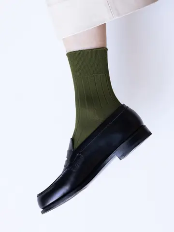 【Tabio MEN】9×2太リブショート丈ソックス