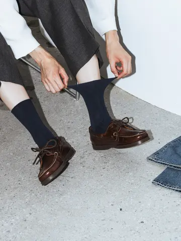 【Tabio MEN】9×2太リブショート丈ソックス