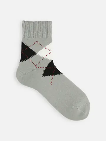 【Tabio MEN】綿アーガイルショート丈ソックス