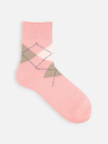 【Tabio MEN】綿アーガイルショート丈ソックス